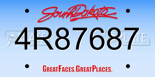 4R87687 South Dakota License Plate