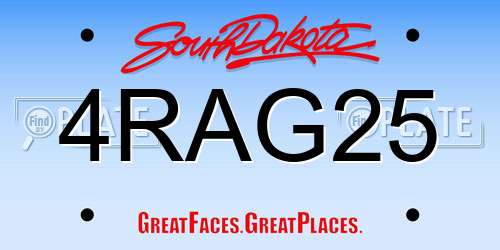 4RAG25 South Dakota License Plate