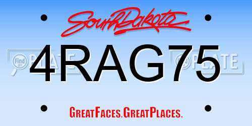 4RAG75 South Dakota License Plate