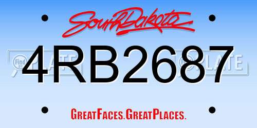 4RB2687 South Dakota License Plate