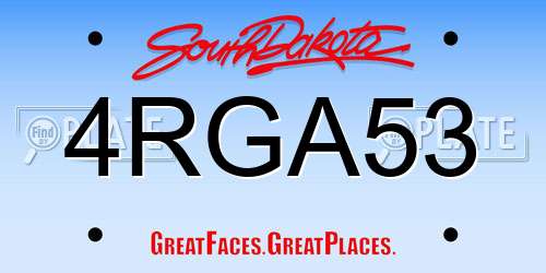 4RGA53 South Dakota License Plate