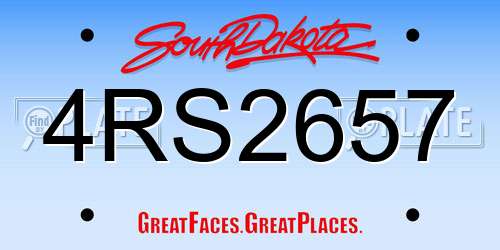 4RS2657 South Dakota License Plate