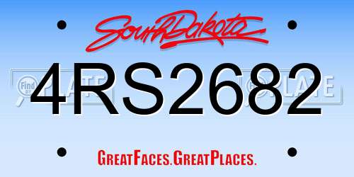 4RS2682 South Dakota License Plate