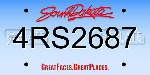 4RS2687 South Dakota License Plate