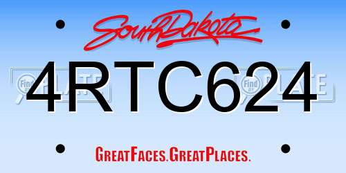 4RTC624 South Dakota License Plate