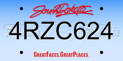 4RZC624 South Dakota License Plate