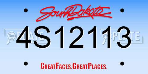 4S12113 South Dakota License Plate