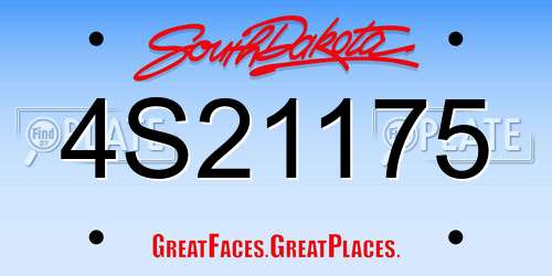 4S21175 South Dakota License Plate