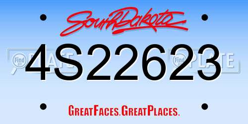 4S22623 South Dakota License Plate