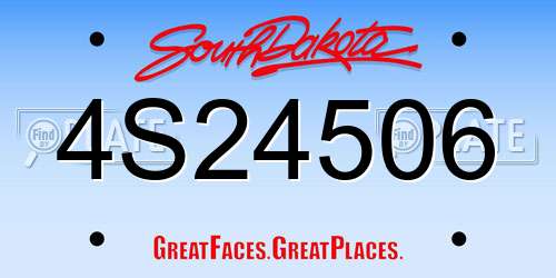 4S24506 South Dakota License Plate