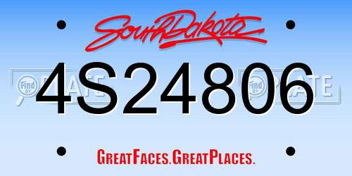 4S24806 South Dakota License Plate