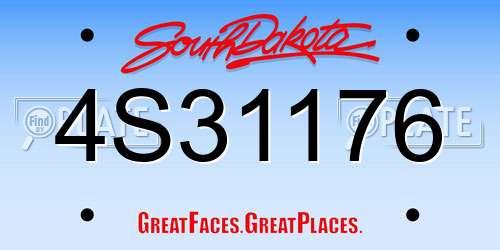 4S31176 South Dakota License Plate