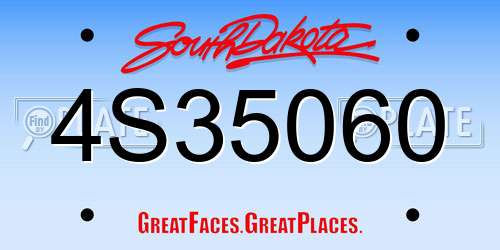 4S35060 South Dakota License Plate