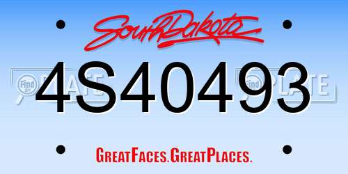 4S40493 South Dakota License Plate