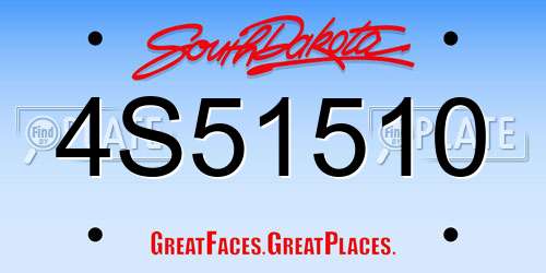 4S51510 South Dakota License Plate