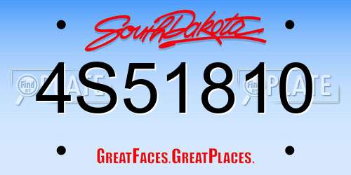 4S51810 South Dakota License Plate