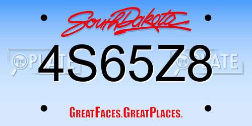 4S65Z8 South Dakota License Plate