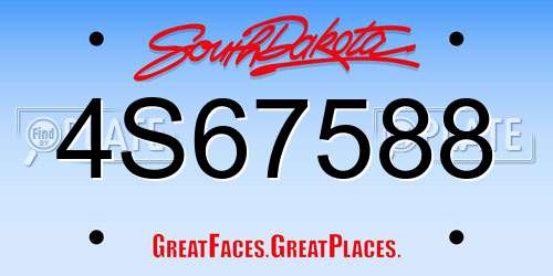 4S67588 South Dakota License Plate