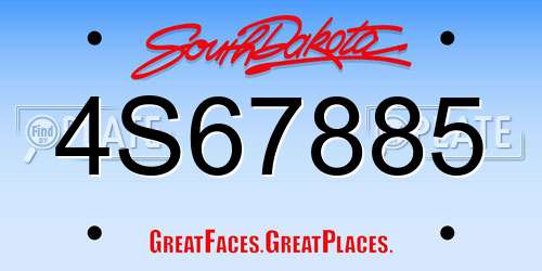 4S67885 South Dakota License Plate