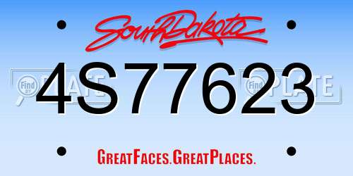 4S77623 South Dakota License Plate