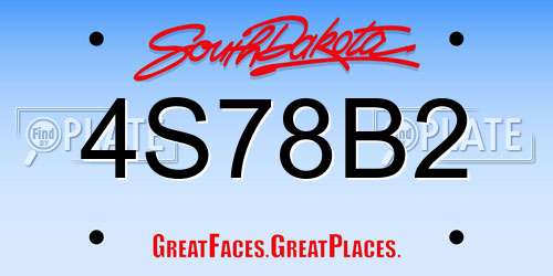 4S78B2 South Dakota License Plate