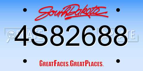 4S82688 South Dakota License Plate
