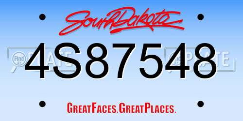 4S87548 South Dakota License Plate