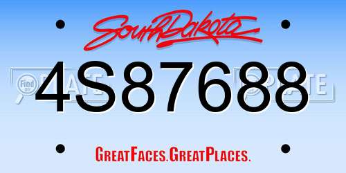 4S87688 South Dakota License Plate