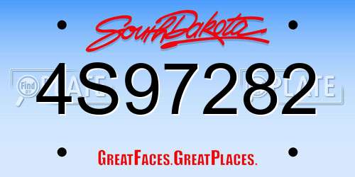 4S97282 South Dakota License Plate