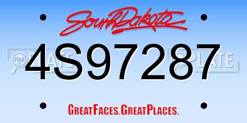4S97287 South Dakota License Plate