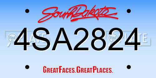 4SA2824 South Dakota License Plate