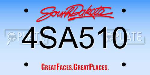 4SA510 South Dakota License Plate