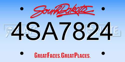 4SA7824 South Dakota License Plate