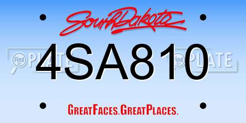 4SA810 South Dakota License Plate