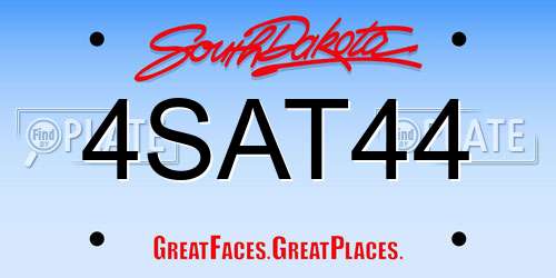 4SAT44 South Dakota License Plate