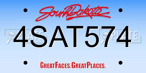 4SAT574 South Dakota License Plate