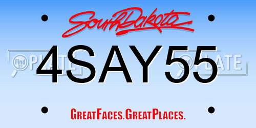4SAY55 South Dakota License Plate