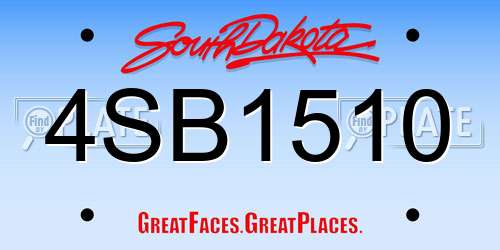 4SB1510 South Dakota License Plate