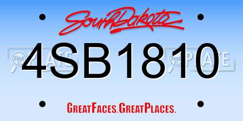 4SB1810 South Dakota License Plate