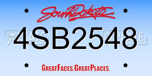 4SB2548 South Dakota License Plate