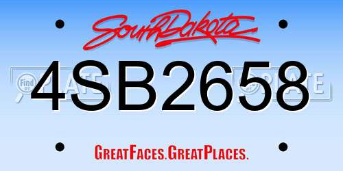 4SB2658 South Dakota License Plate
