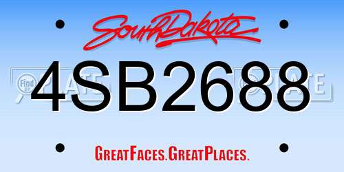 4SB2688 South Dakota License Plate