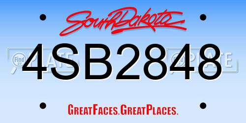 4SB2848 South Dakota License Plate