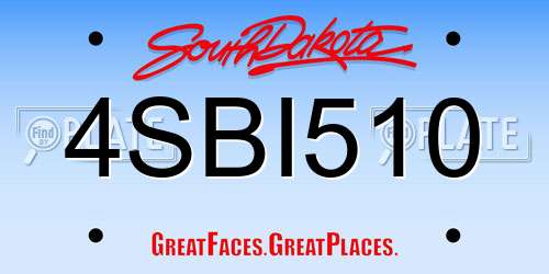4SBI510 South Dakota License Plate