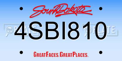 4SBI810 South Dakota License Plate