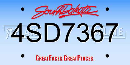 4SD7367 South Dakota License Plate