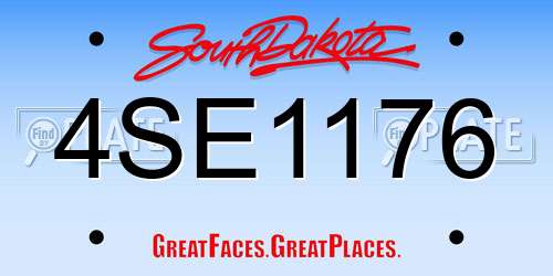 4SE1176 South Dakota License Plate