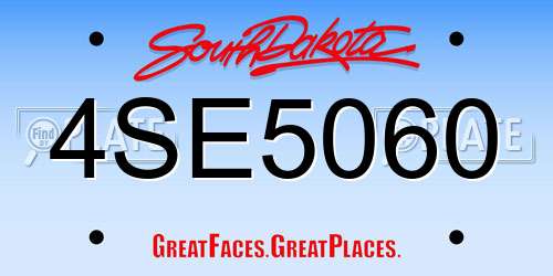 4SE5060 South Dakota License Plate