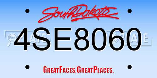 4SE8060 South Dakota License Plate