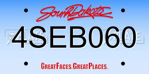 4SEB060 South Dakota License Plate